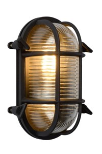 Lucide DUDLEY - Wall light Indoor/Outdoor - 1xE27 - IP65 - Black on