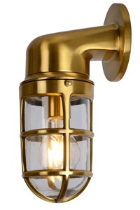 Lucide DUDLEY - Wall light Indoor/Outdoor - 1xE27 - IP44 - Matt Gold / Brass on 2