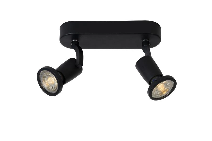 Lucide JASTER-LED - Ceiling spotlight - LED - GU10 - 2x5W 2700K - Black - on