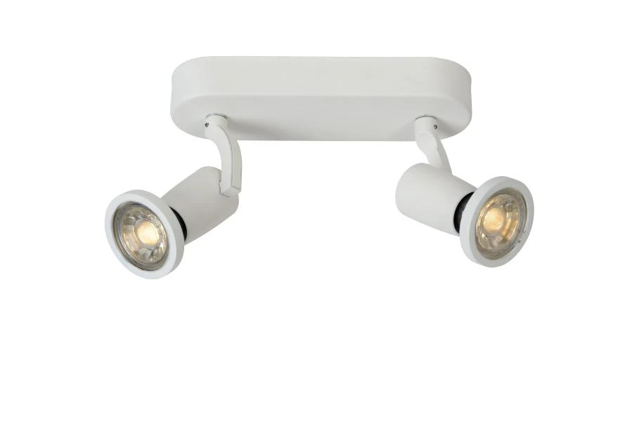 Lucide JASTER-LED - Plafondspot - LED - GU10 - 2x5W 2700K - Wit - aan 1