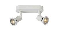 Lucide JASTER-LED - Plafondspot - LED - GU10 - 2x5W 2700K - Wit aan 1