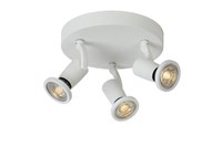 Lucide JASTER-LED - Plafondspot - Ø 20 cm - LED - GU10 - 3x5W 2700K - Wit aan 1