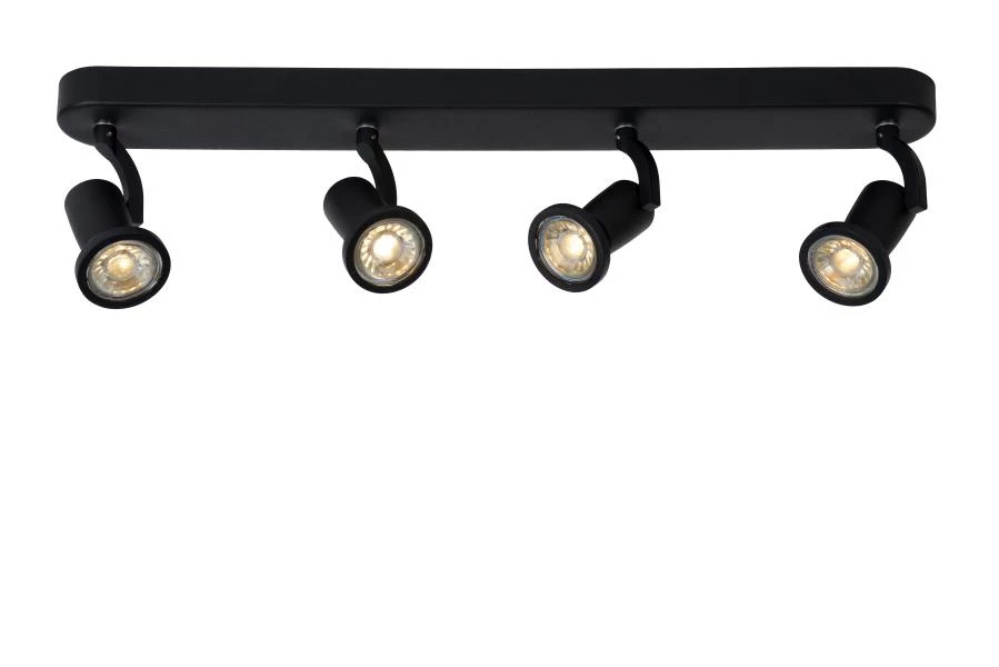 Lucide JASTER-LED - Spot plafond - LED - GU10 - 4x5W 2700K - Noir - allumé