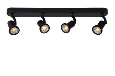 Lucide JASTER-LED - Spot plafond - LED - GU10 - 4x5W 2700K - Noir