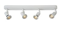 Lucide JASTER-LED - Plafondspot - LED - GU10 - 4x5W 2700K - Wit aan 1