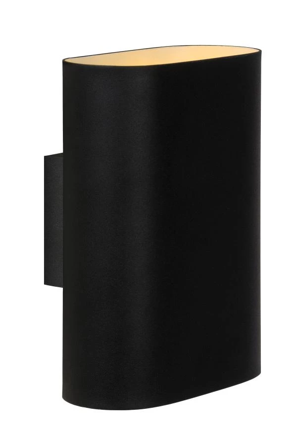 Lucide OVALIS - Lámpara de pared - 2xE14 - Negro - encendido