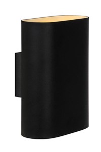 Lucide OVALIS - Lámpara de pared - 2xE14 - Negro encendido