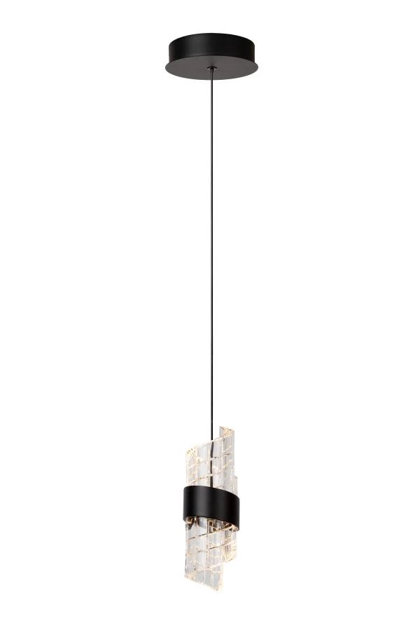 Lucide KLIGANDE - Hanglamp - Ø 13 cm - LED - 1x9W 2700K - Zwart - aan