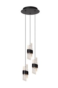 Lucide KLIGANDE - Lámpara colgante - Ø 25 cm - LED Regul. - 3x8W 2700K - Negro AAN