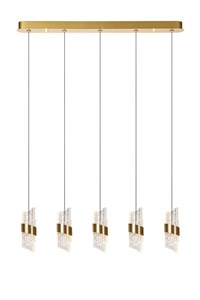 Lucide KLIGANDE - Hanglamp - LED Dimb. - 5x7,8W 2700K - Mat Goud / Messing aan 2