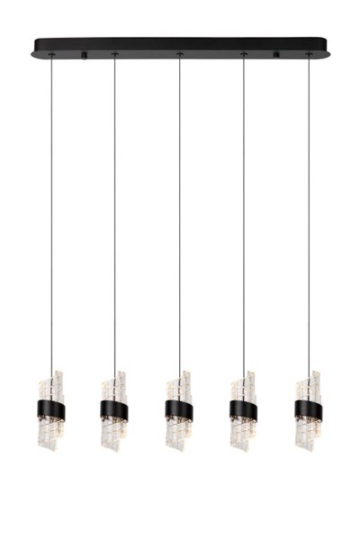 Lucide KLIGANDE - Lámpara colgante - LED Regul. - 5x7,8W 2700K - Negro