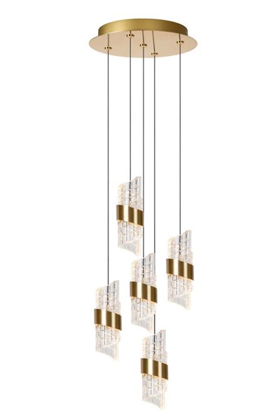Lucide KLIGANDE - Pendant light - Ø 30 cm - LED Dim. - 5x8W 2700K - Matt Gold / Brass