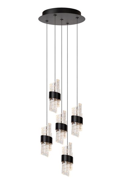 Lucide KLIGANDE - Suspension - Ø 30 cm - LED Dim. - 5x8W 2700K - Noir