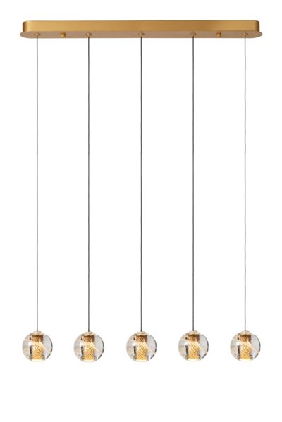 Lucide DILENKO - Hanglamp - LED Dimb. - 5x3,5W 2700K - Mat Goud / Messing