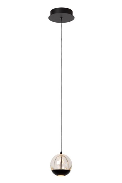 Lucide SENTUBAL - Lámpara colgante - Ø 14 cm - LED - 1x6,3W 2700K - Negro