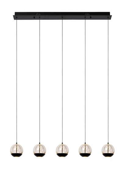 Lucide SENTUBAL - Lámpara colgante - LED Regul. - 5x5,3W 2700K - Negro