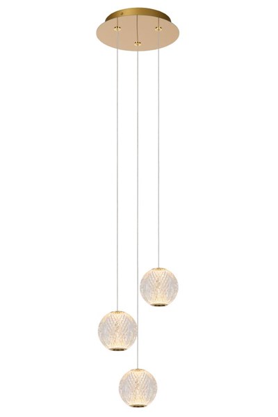 Lucide CINTRA - Lámpara colgante - Ø 25 cm - LED Regul. - 3x4,7W 2700K - Transparente