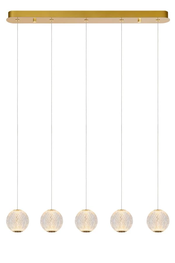Lucide CINTRA - Hanglamp - LED Dimb. - 5x4,7W 2700K - Transparant - aan