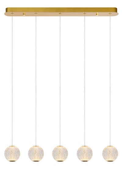 Lucide CINTRA - Lámpara colgante - LED Regul. - 5x4,7W 2700K - Transparente