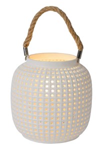 Lucide SAFIYA - Lampe de table - Ø 16,5 cm - 1xE14 - Blanc allumé 1