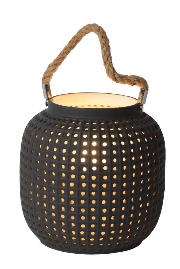 Lucide SAFIYA - Lampe de table - Ø 16,5 cm - 1xE14 - Gris - allumé 6