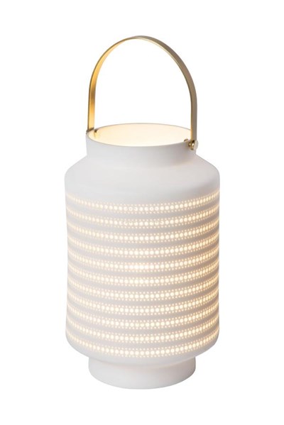 Lucide JAMILA - Lámpara de mesa - Ø 15,5 cm - 1xE14 - Blanco