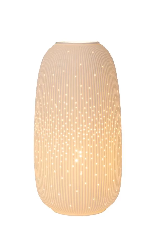 Lucide FLORES - Lampe de table - Ø 17,5 cm - 1xE14 - Blanc - AAN 1