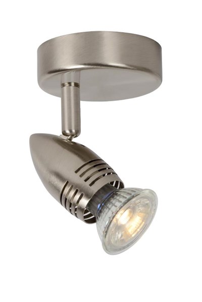 Lucide CARO-LED - Spot plafond - Ø 9 cm - LED - GU10 - 1x5W 2700K - Chrome Dépoli