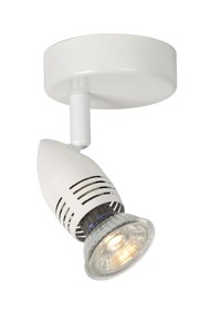 Lucide CARO-LED - Plafondspot - Ø 9 cm - LED - GU10 - 1x5W 2700K - Wit aan 1