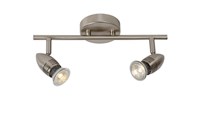 Lucide CARO-LED - Spot plafond - LED - GU10 - 2x5W 2700K - Chrome Dépoli allumé 2