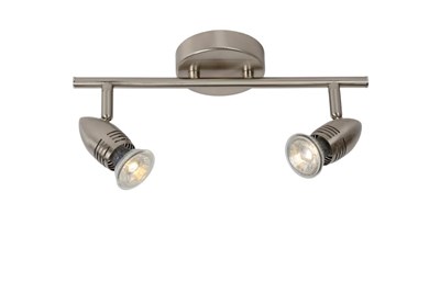 Lucide CARO-LED - Ceiling spotlight - LED - GU10 - 2x5W 2700K - Satin Chrome