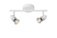 Lucide CARO-LED - Spot plafond - LED - GU10 - 2x5W 2700K - Blanc AAN 1