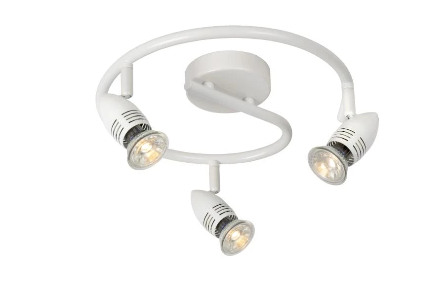 Lucide CARO-LED - Plafondspot - Ø 31 cm - LED - GU10 - 3x5W 2700K - Wit - aan 1