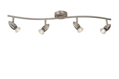 Lucide CARO-LED - Spot plafond - LED - GU10 - 4x5W 2700K - Chrome Dépoli