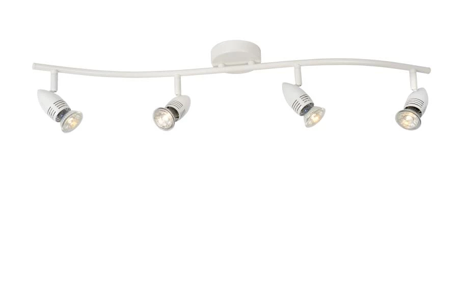 Lucide CARO-LED - Plafondspot - LED - GU10 - 4x5W 2700K - Wit - aan 1