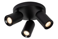 Lucide PUNCH - Ceiling spotlight - Ø 21 cm - 3xGU10 - Black on