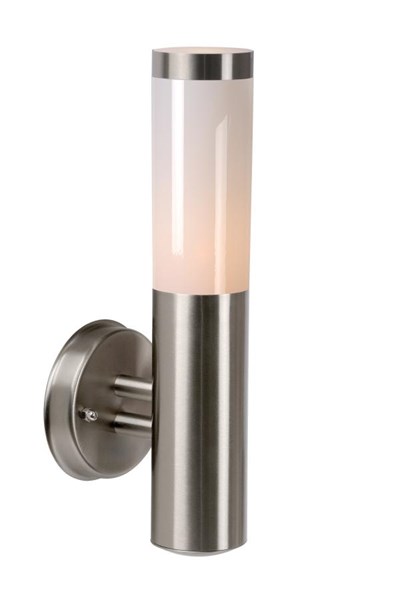 Lucide KIBO - Wall light Outdoor - 1xE27 - IP44 - Satin Chrome