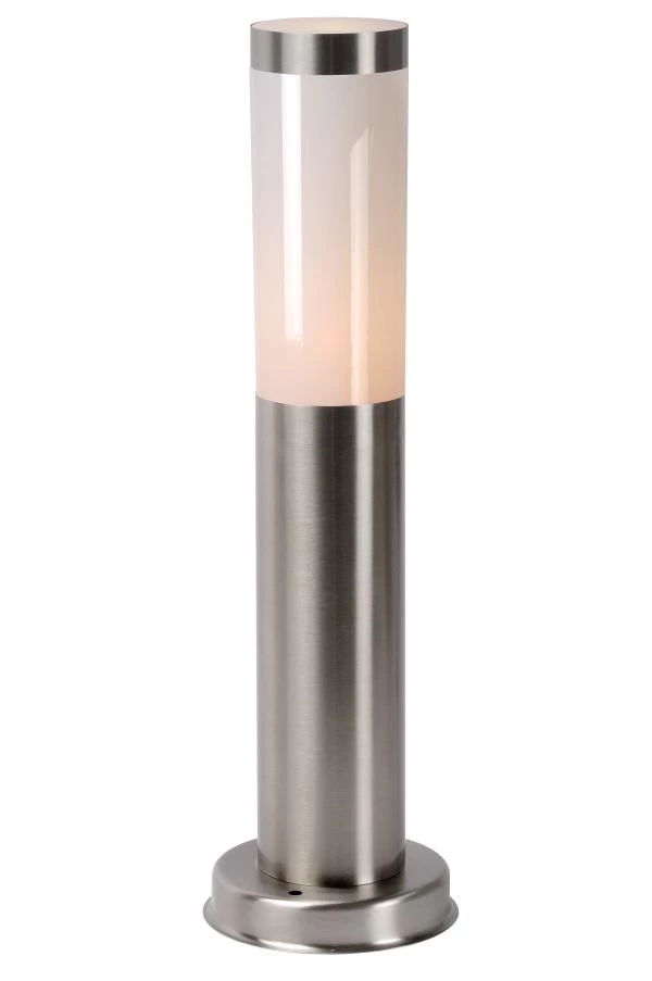 Lucide KIBO - Bollard light Outdoor - 1xE27 - IP44 - Satin Chrome - on 2