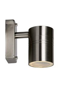 Lucide ARNE-LED - Wall spotlight / Wall light Indoor/Outdoor - Ø 6,3 cm - LED - GU10 - 1x5W 2700K - IP44 - Satin Chrome on 2