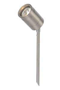 Lucide ARNE-LED - Garden spotlight - Ø 6,3 cm - LED - GU10 - 1x5W 2700K - IP44 - Satin Chrome on 2