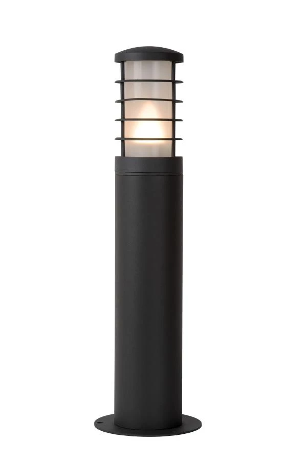 Lucide SOLID - Sokkellamp Buiten - Ø 9 cm - 1xE27 - IP54 - Antraciet - aan