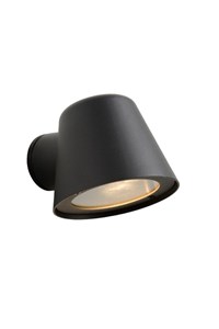 Lucide DINGO-LED - Wandlamp Binnen/Buiten - LED Dimb. - GU10 - 1x5W 3000K - IP44 - Antraciet aan