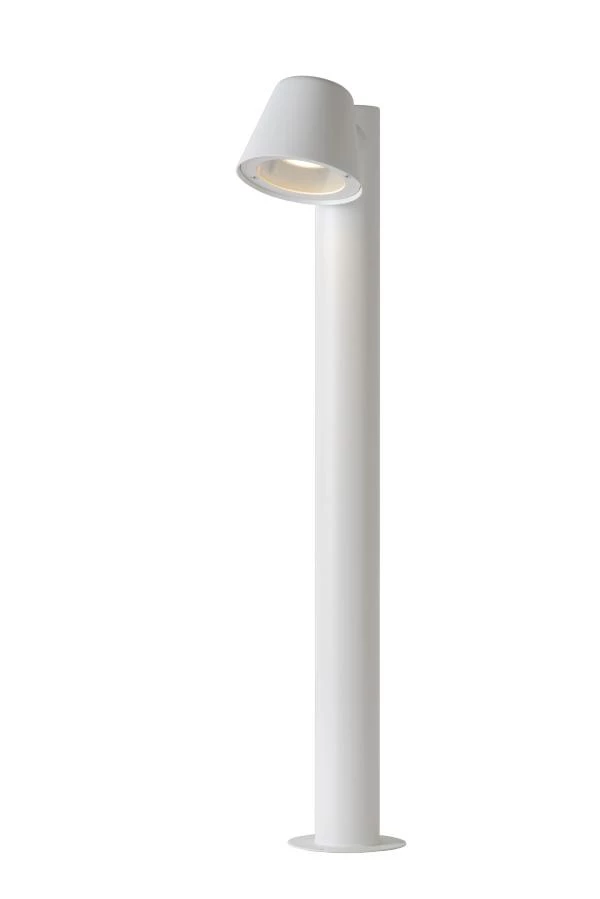 Lucide DINGO-LED - Sokkellamp Buiten - LED Dimb. - GU10 - 1x5W 3000K - IP44 - Wit - aan 1