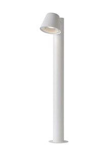 Lucide DINGO-LED - Pollerleuchte Außen - LED Dim. - GU10 - 1x5W 3000K - IP44 - Weiß EINgeschaltet 1