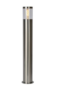Lucide FEDOR - Bollard light Outdoor - 1xE27 - IP44 - Satin Chrome on 2
