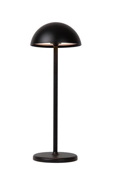 Lucide JOY - Lámpara de mesa Fuera Recargable - Batería/acumulador - Ø 12 cm - LED Regul. - 1x1,5W 3000K - IP54 - Negro