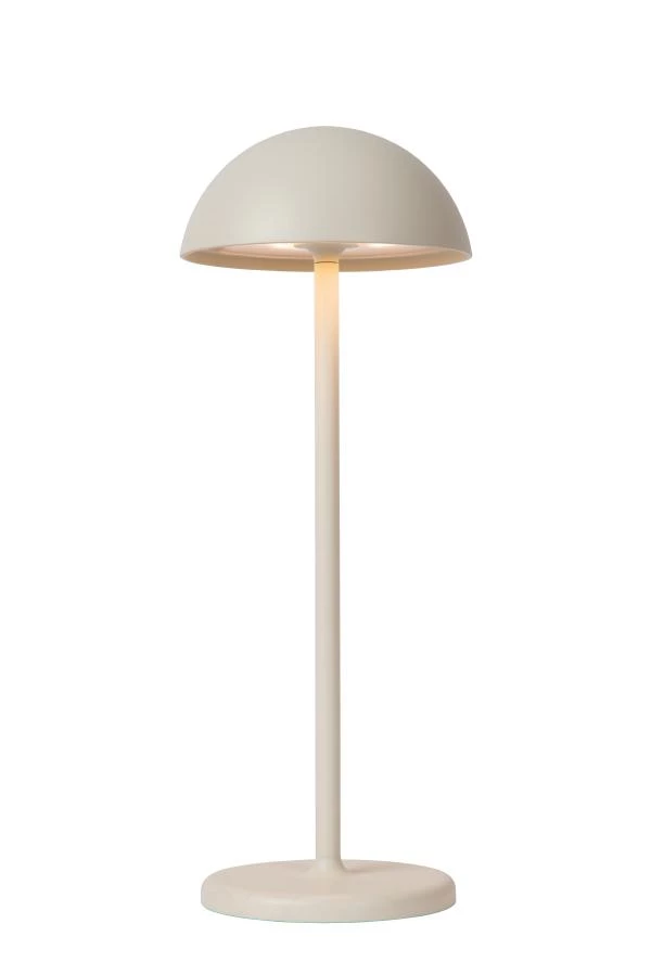 Lucide JOY - Oplaadbare Tafellamp Buiten - Accu/Batterij - Ø 12 cm - LED Dimb. - 1x1,5W 3000K - IP54 - Wit - aan 1