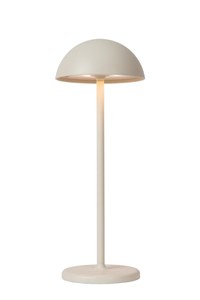 Lucide JOY - Oplaadbare Tafellamp Buiten - Accu/Batterij - Ø 12 cm - LED Dimb. - 1x1,5W 3000K - IP54 - Wit aan 1
