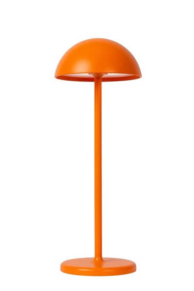 Lucide JOY - wiederaufladbare Tischlampe Außen - Akku/Batterie - Ø 12 cm - LED Dim. - 1x1,5W 3000K - IP54 - Orange