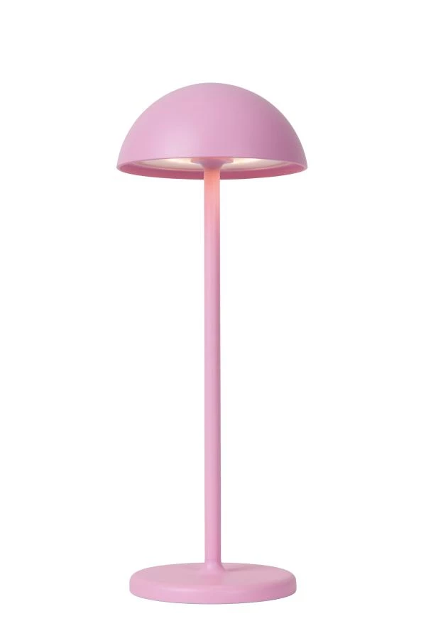 Lucide JOY - Rechargeable Table lamp Indoor/Outdoor - Battery pack/batteries - Ø 12 cm - LED Dim. - 1x1,5W 3000K - IP54 - Pink - on 6